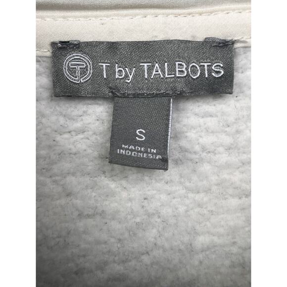 T by Talbots Hoodie Womens Small Ivory Hooded Full Zip Activewear Jacket - Picture 4 of 8